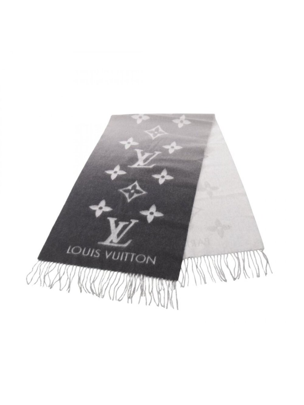 Louis Vuitton Scarf Reykjavik Gradient Monogram Gray Shawl